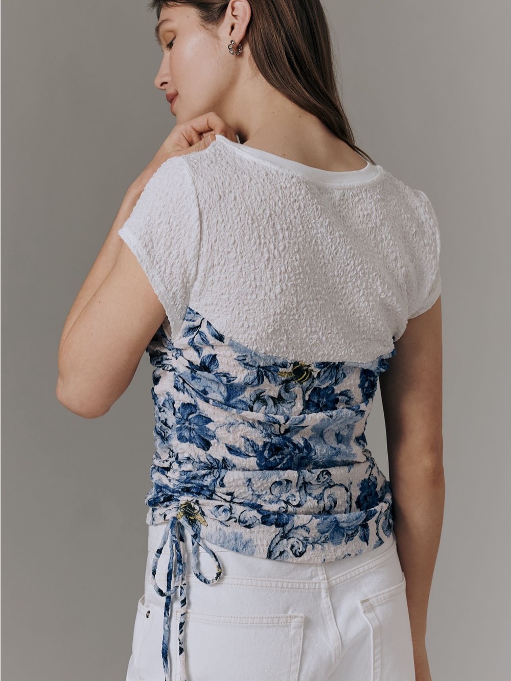 Maeve Ruched Corset Short-Sleeve Top - Picture 4 of 4